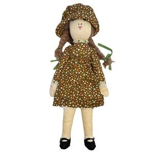 Vintage Floral Doll with Black Shoes